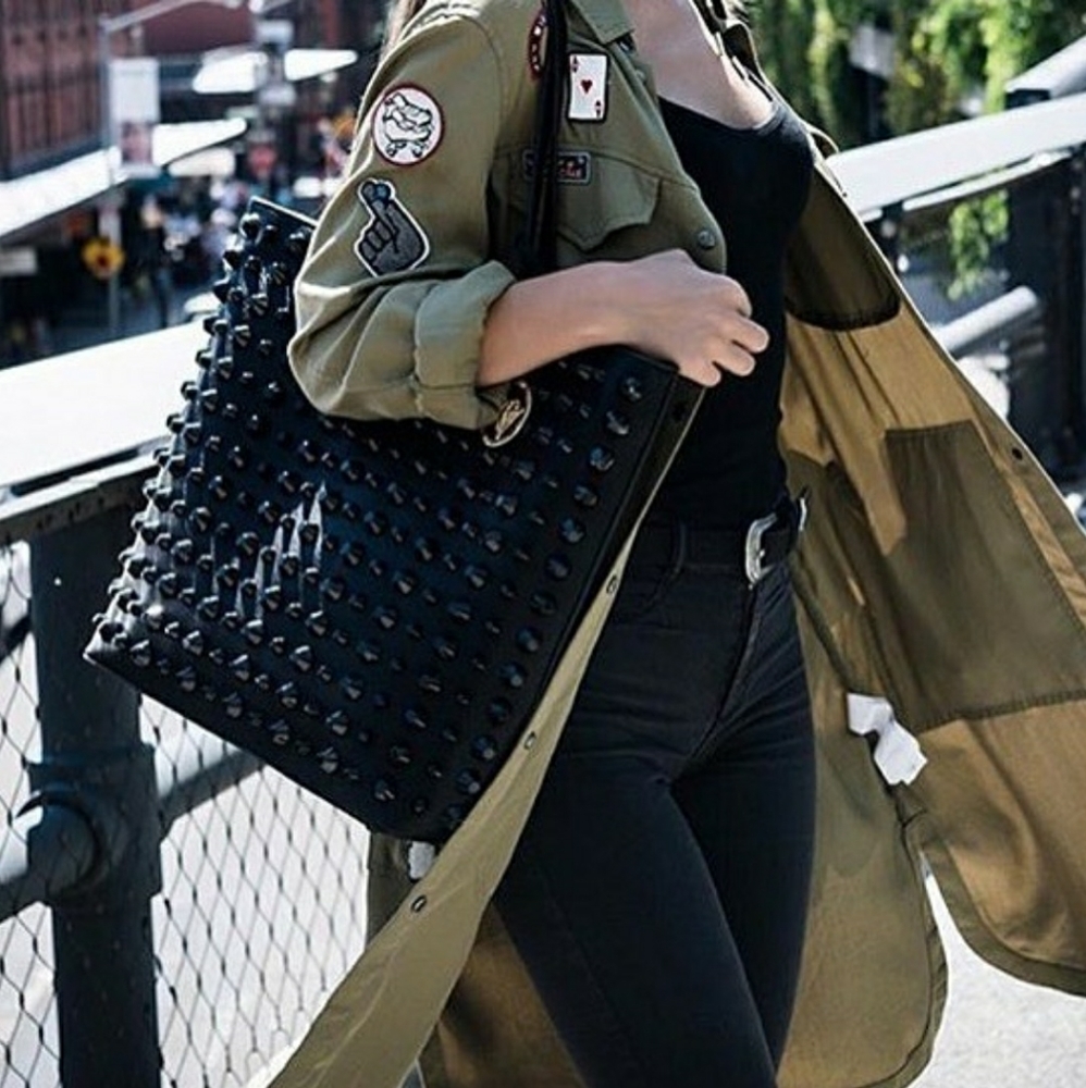 Black Stud n Chic Tote Bag